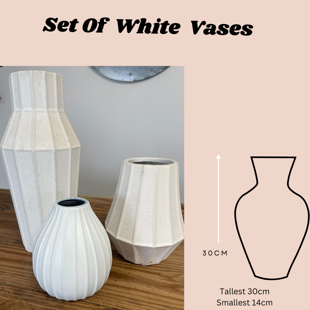 Image of Set Of White Vases