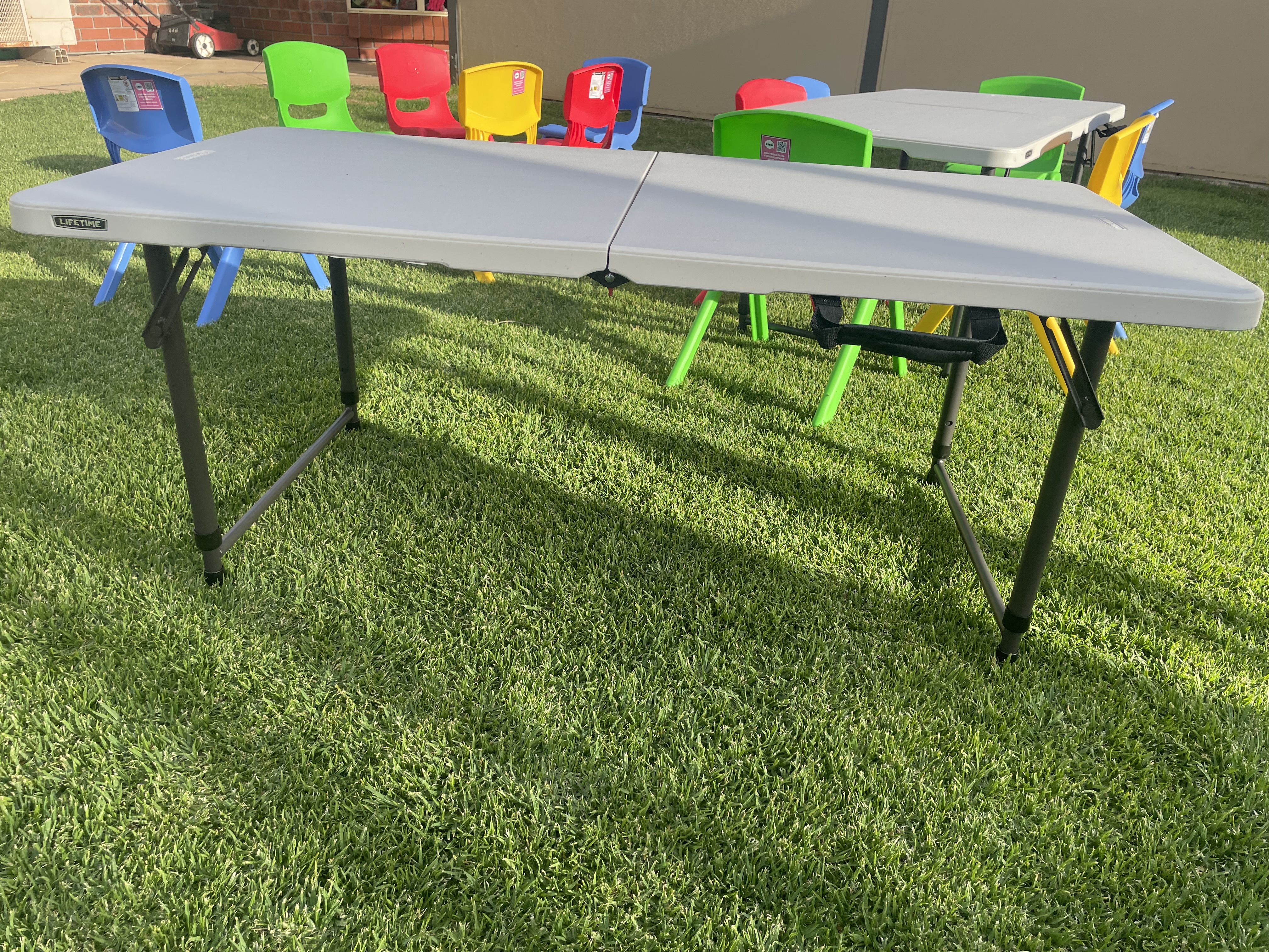 Image of 5ft treasle table with multiple height optons