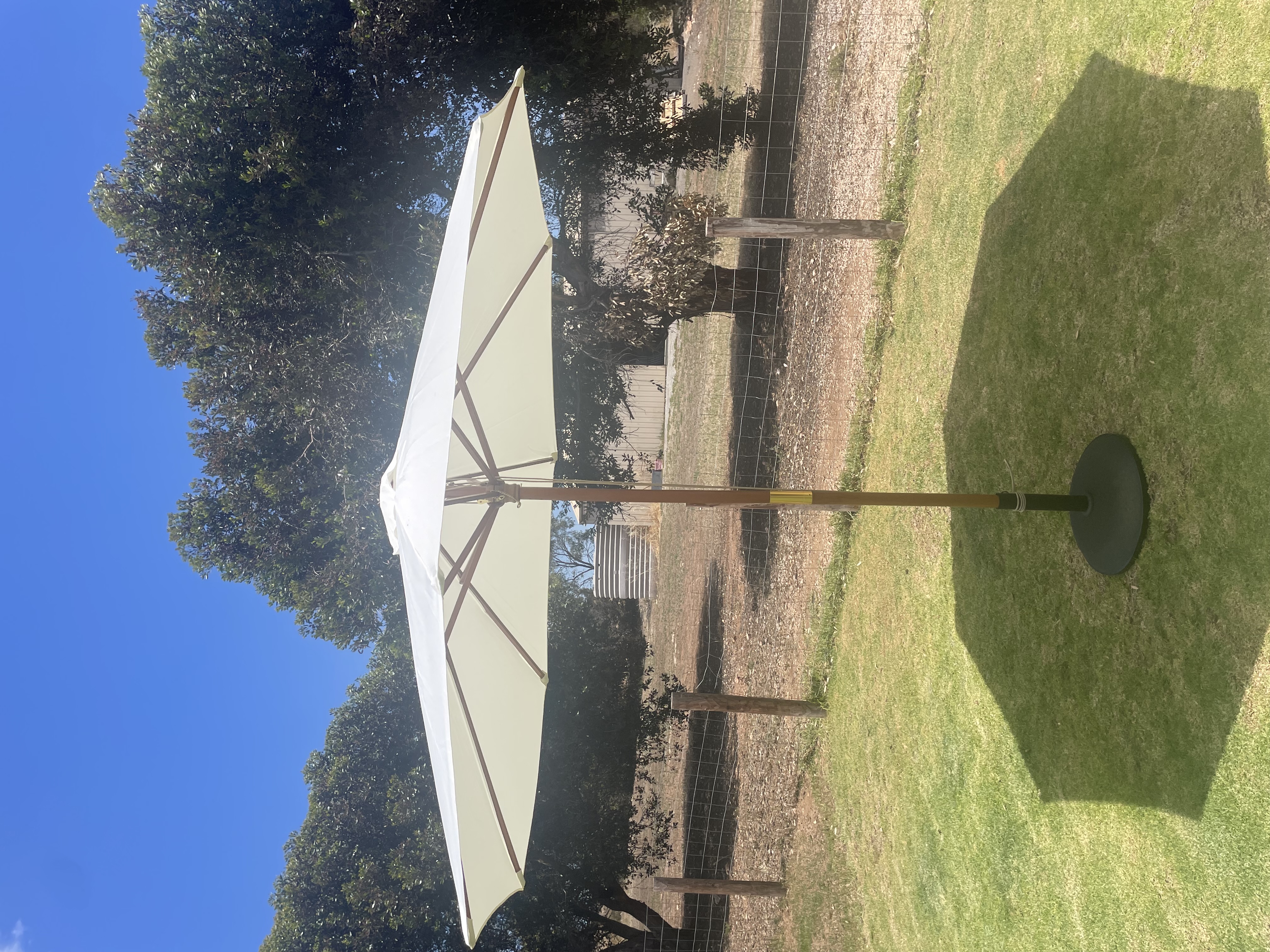 Image of White Umbrella with stand