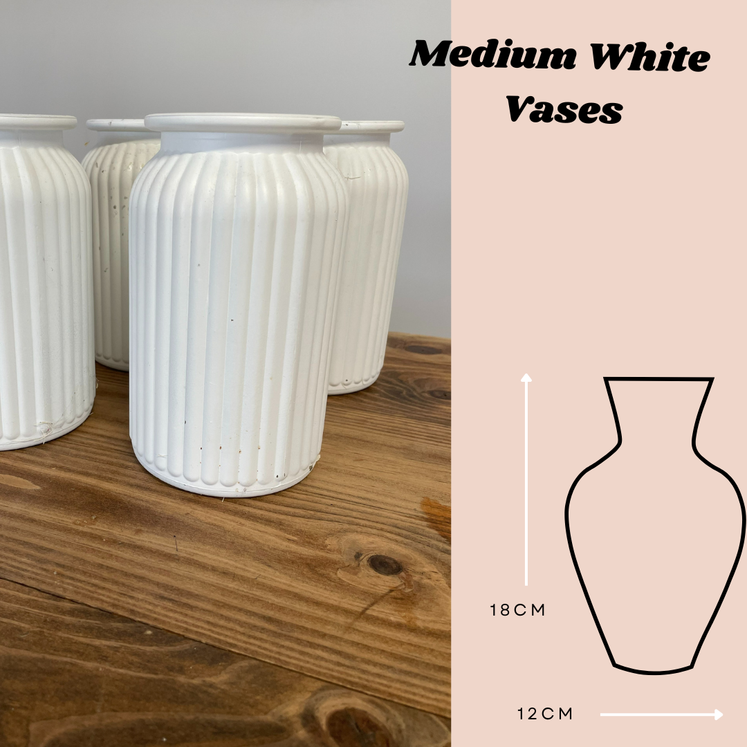 Image of Medium White Vases